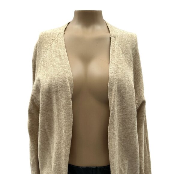 Love Tree Cardigan Sweater Knit Open Front Long Sleeve Lightweight Pockets Tan - Picture 3 of 11